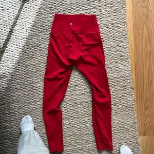 Red lulu leggings